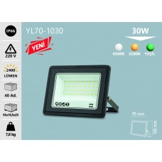 30W ULTRA SLİM LED PROJEKTÖR 6500K BEYAZ GÜNIŞIĞI YEŞİL